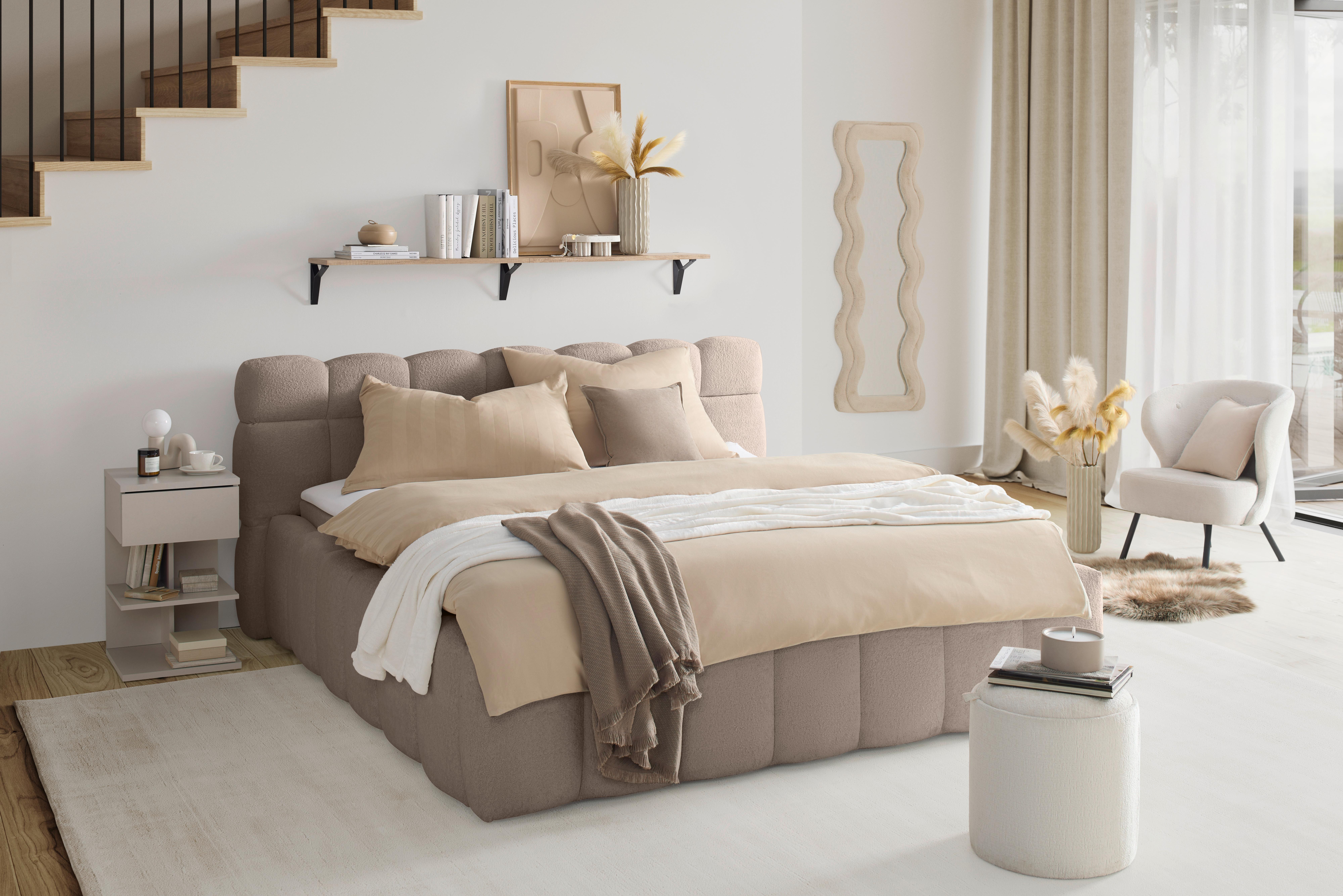Čalouněná postel MONTE 200x200, hnědá - černá/hnědá, Konvenční, textil/plast (200/200cm) - Based