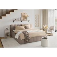 Čalouněná postel MONTE 200x200, hnědá - černá/hnědá, Konvenční, textil/plast (200/200cm) - Based