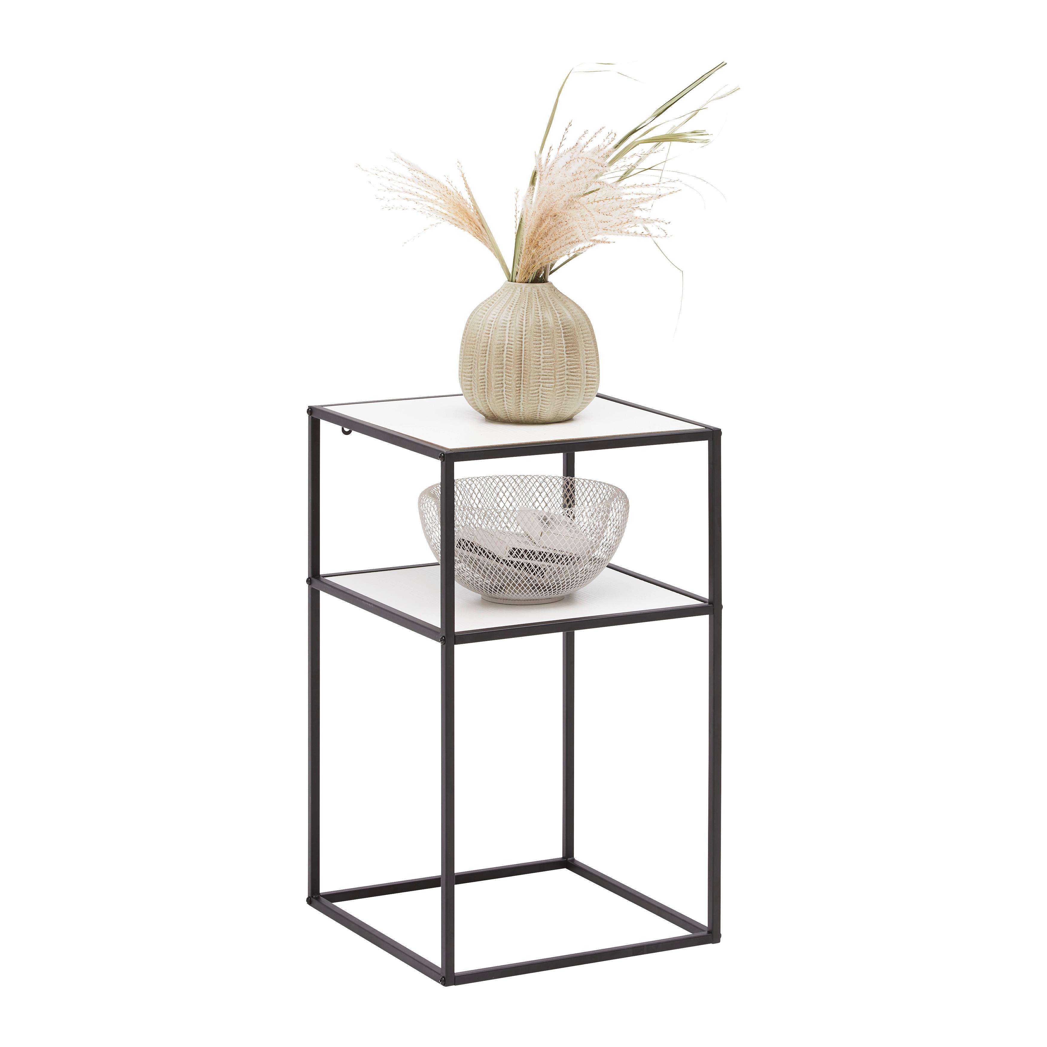 Regal Paxton II čierna/biela - čierna/biela, Modern, kov/kompozitné drevo (35/35/59cm) - Mömax