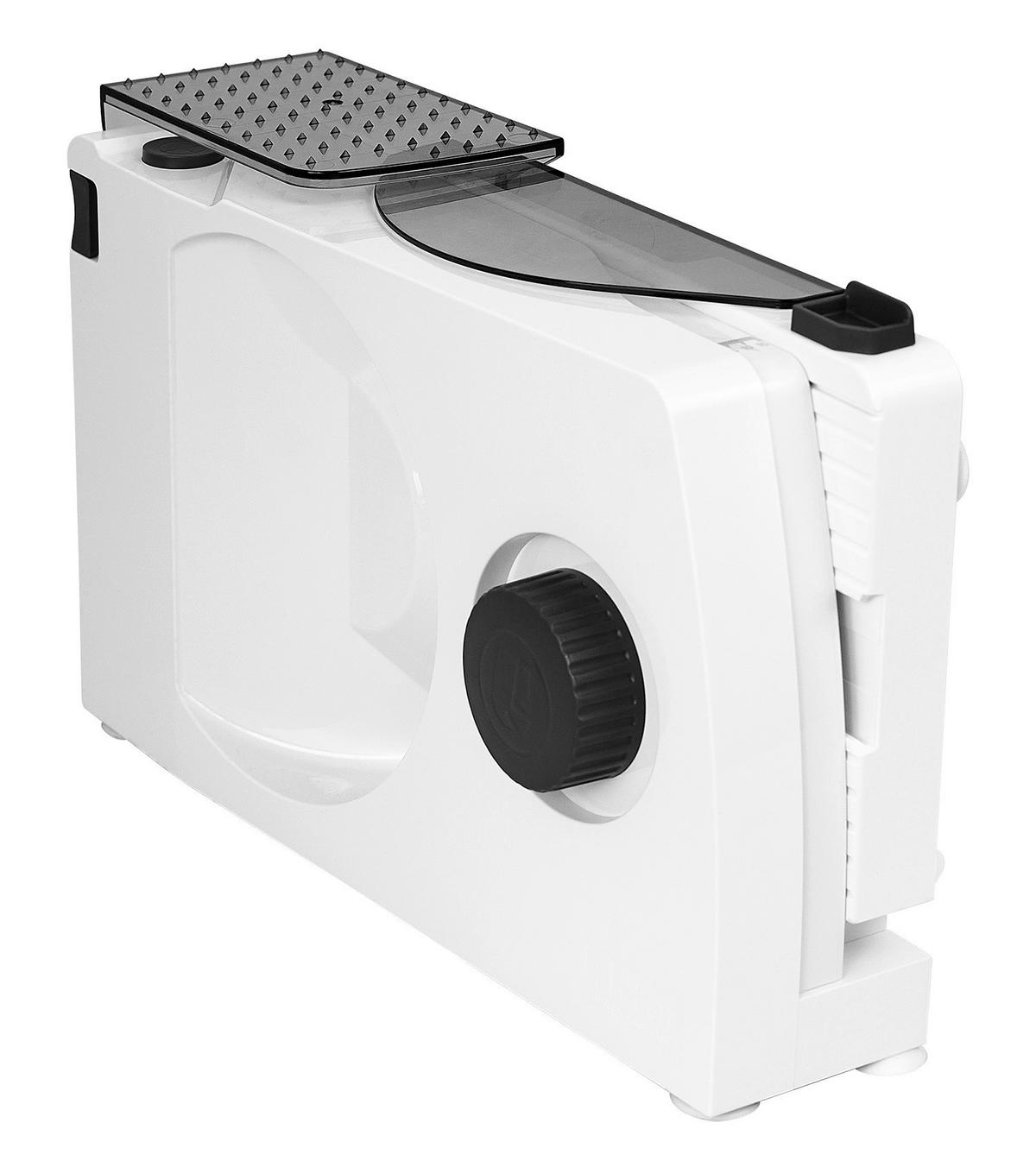 Allesschneider 65w, Stufenlose Regelung - Weiß Hochglanz, Design, Kunststoff/Metall (26,5/21,0/34,0cm) - Ritter