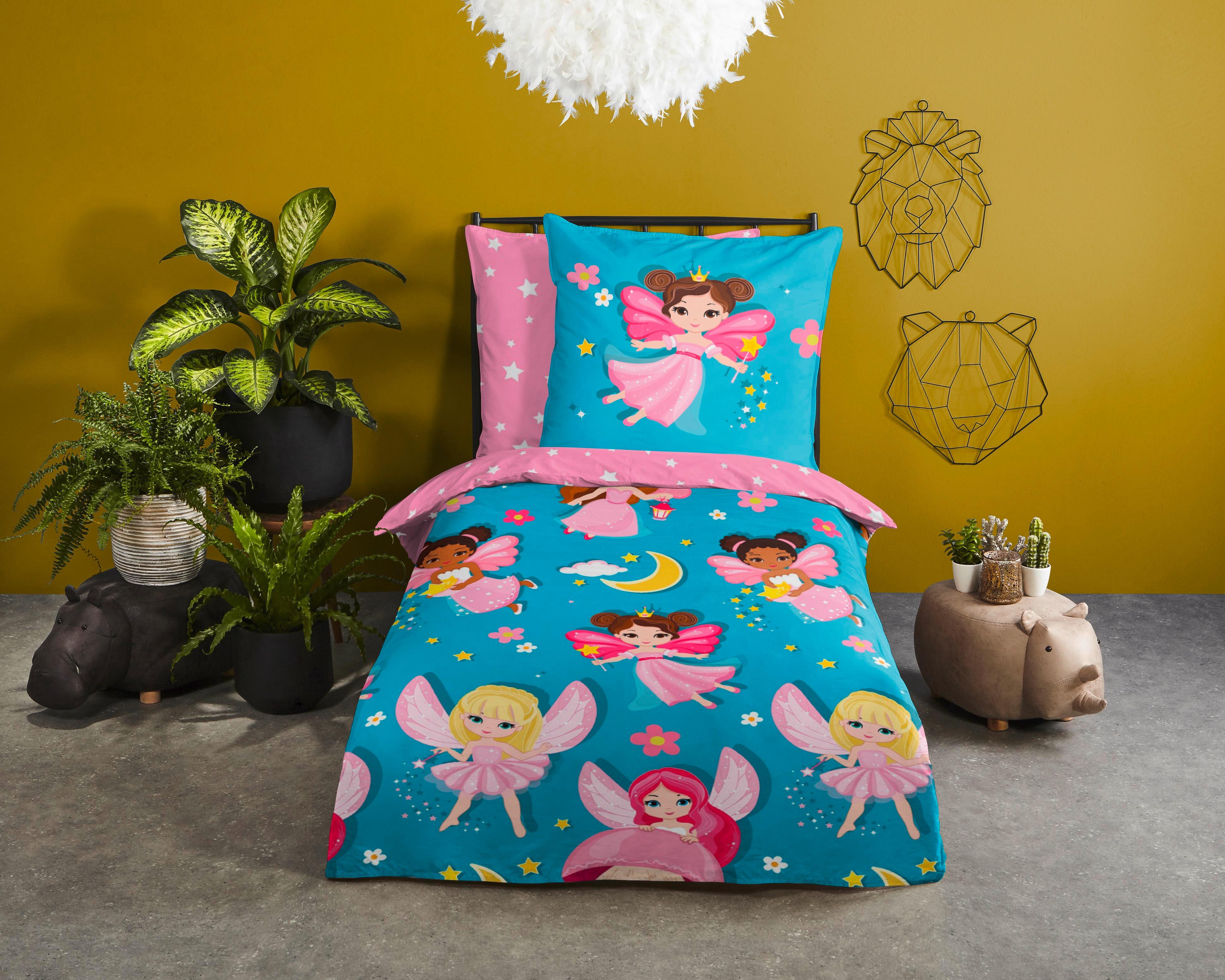 Jugendbettwäsche Fee Multicolor 135x200 cm - Multicolor, Design, Textil (135/200cm)