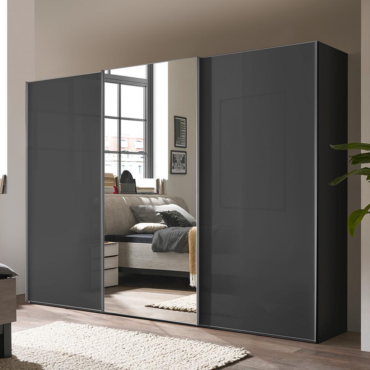 Šatní skříň LUMOS - barvy hliníku, Konvenční, kov/kompozitní dřevo (249/222/68cm) - Based