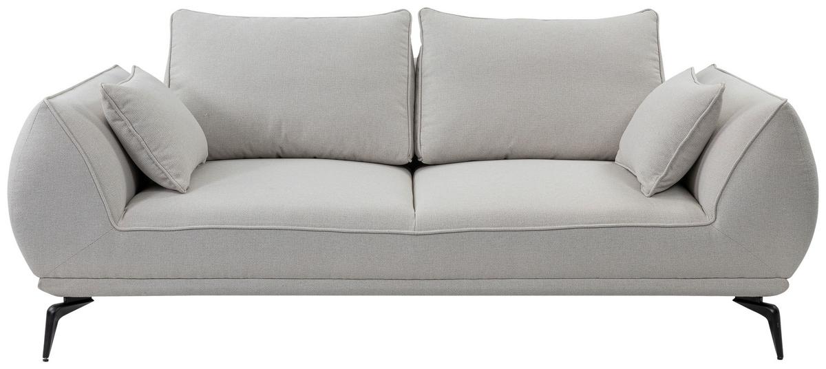 2-Sitzer-Sofa Cavo, Creme B: 208 cm - Creme/Schwarz, MODERN, Textil (208/86/118cm) - MID.YOU