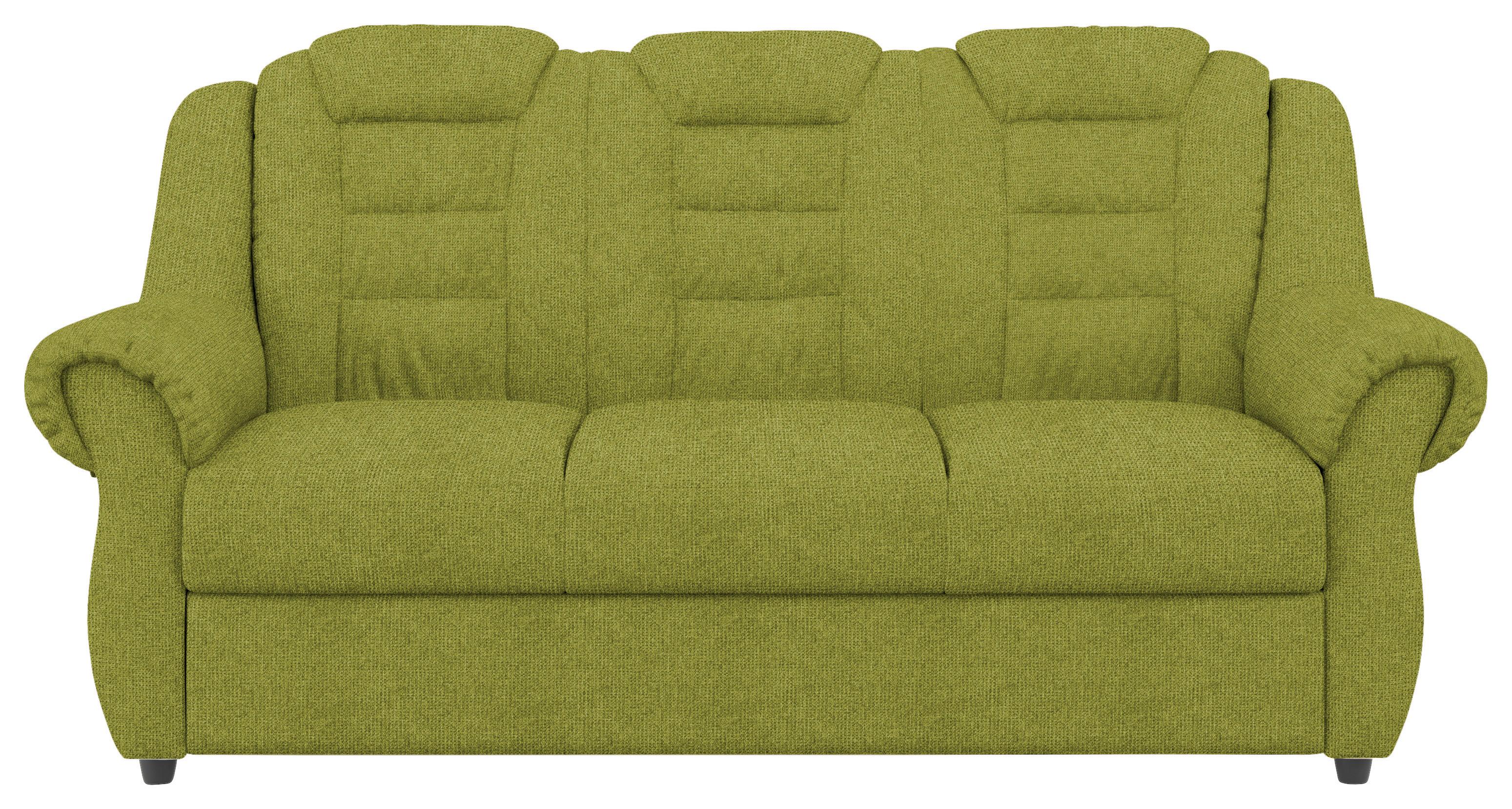 3-Sitzer-Sofa Boston Grün Chenille - Schwarz/Grün, KONVENTIONELL, Textil (196/102/1101cm) - Livetastic
