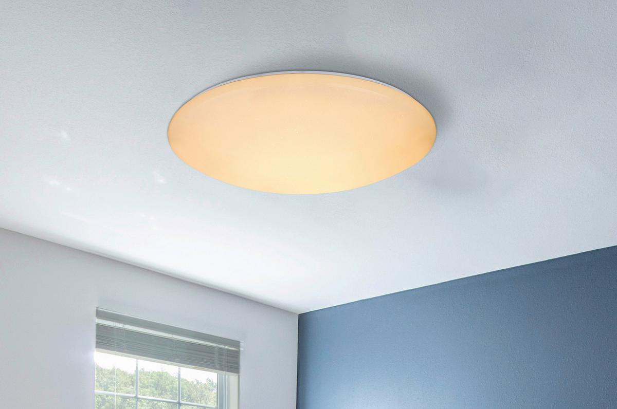 LED-Deckenleuchte Opal Weiß D: 50 cm - Opal/Weiß, Basics, Kunststoff/Metall (50/12cm) - Globo