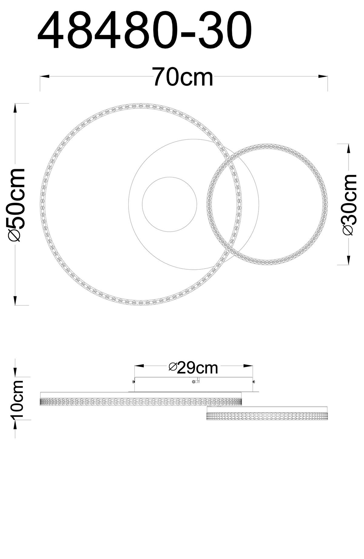 STROPNÉ LED SVIETIDLO SANFORD - číra/piesková, Design, kov/plast (70/50/11cm) - Globo