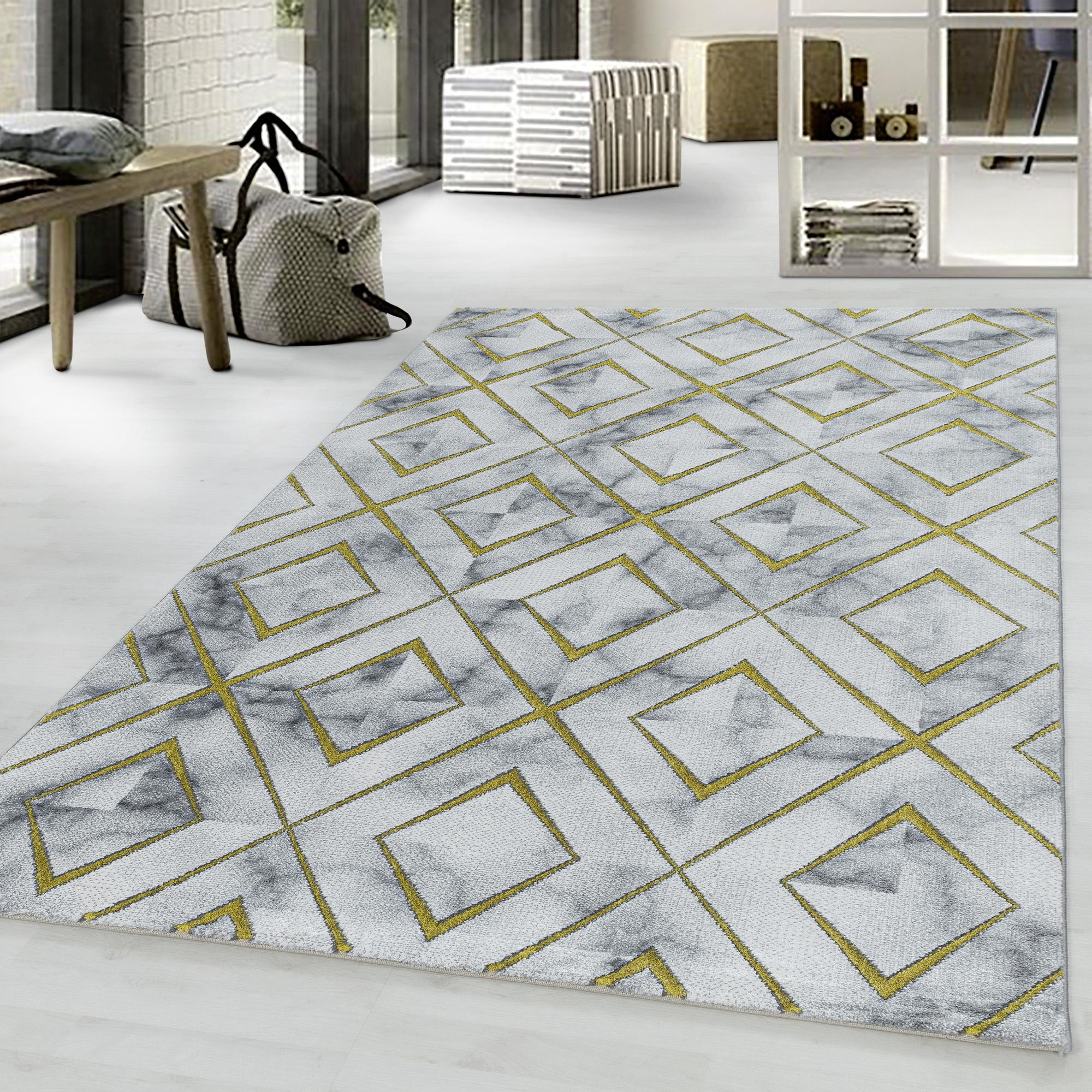 Tkaný koberec 140x200cm, zlatá - zlatá, Design, textil (140/200cm)