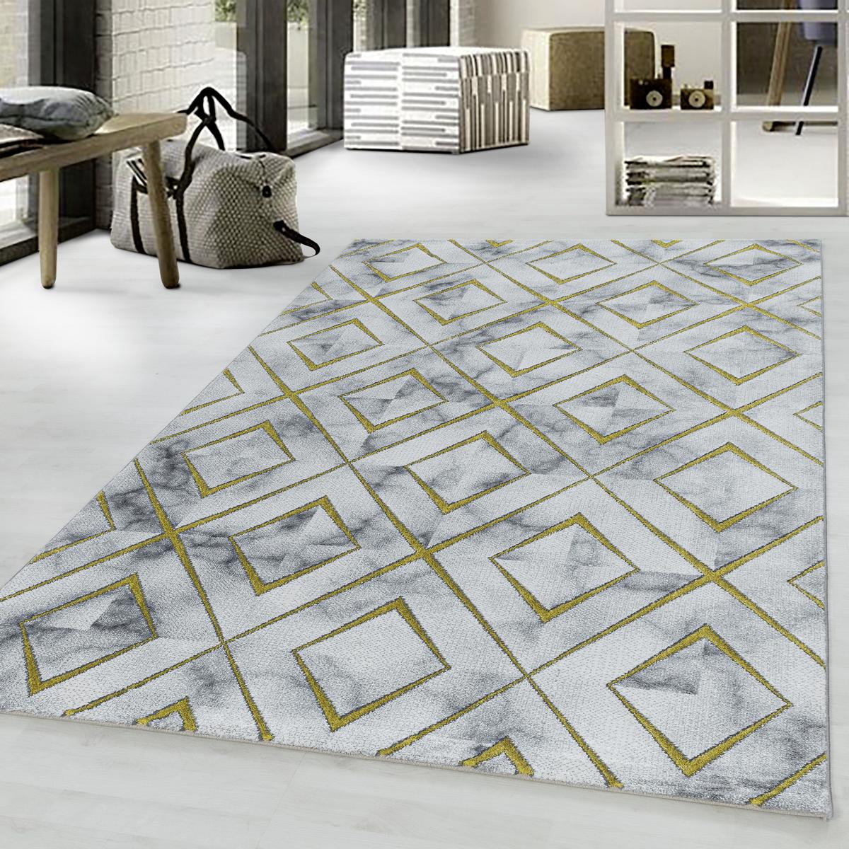 Tkaný koberec 140x200cm, zlatá - zlatá, Design, textil (140/200cm)