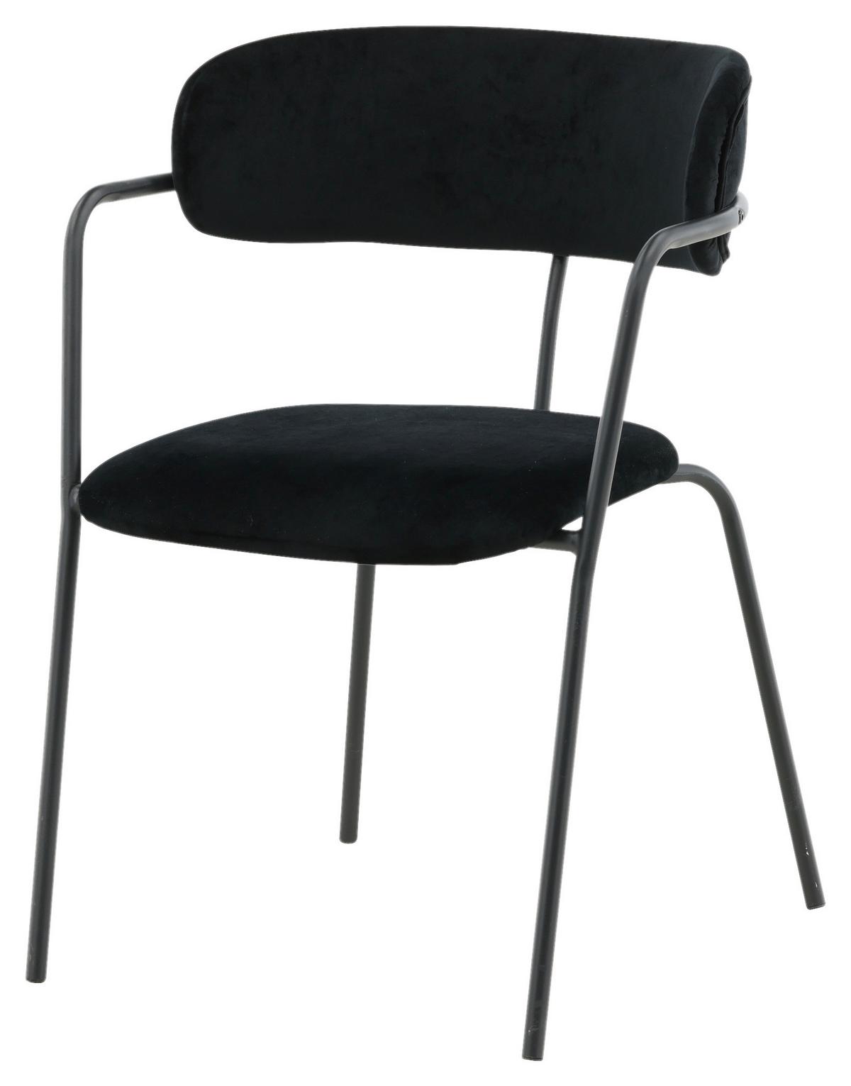 Stuhl-set Arrow - Schwarz, Design, Textil/Metall (58/79/61cm) - Livetastic