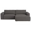 Ecksofa Lasso Grün S: 283x175 cm - Dunkelgrau/Schwarz, MODERN, Textil (283/175cm) - MID.YOU