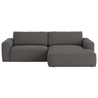 Ecksofa Lasso Grün S: 283x175 cm - Dunkelgrau/Schwarz, MODERN, Textil (283/175cm) - MID.YOU