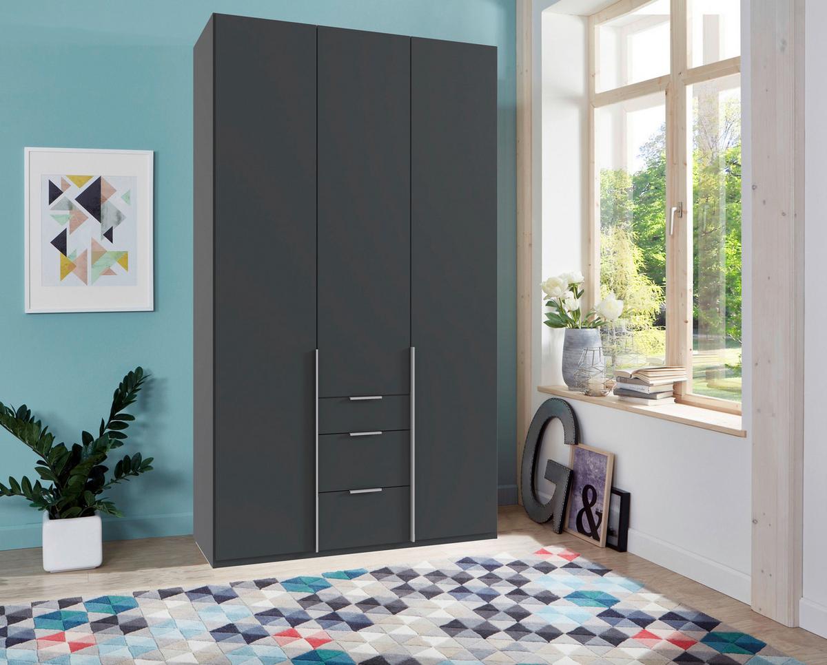 Drehtürenschrank New York Graphitfarben B:135cm - Graphitfarben, MODERN, Holzwerkstoff (135/236/58cm) - MID.YOU