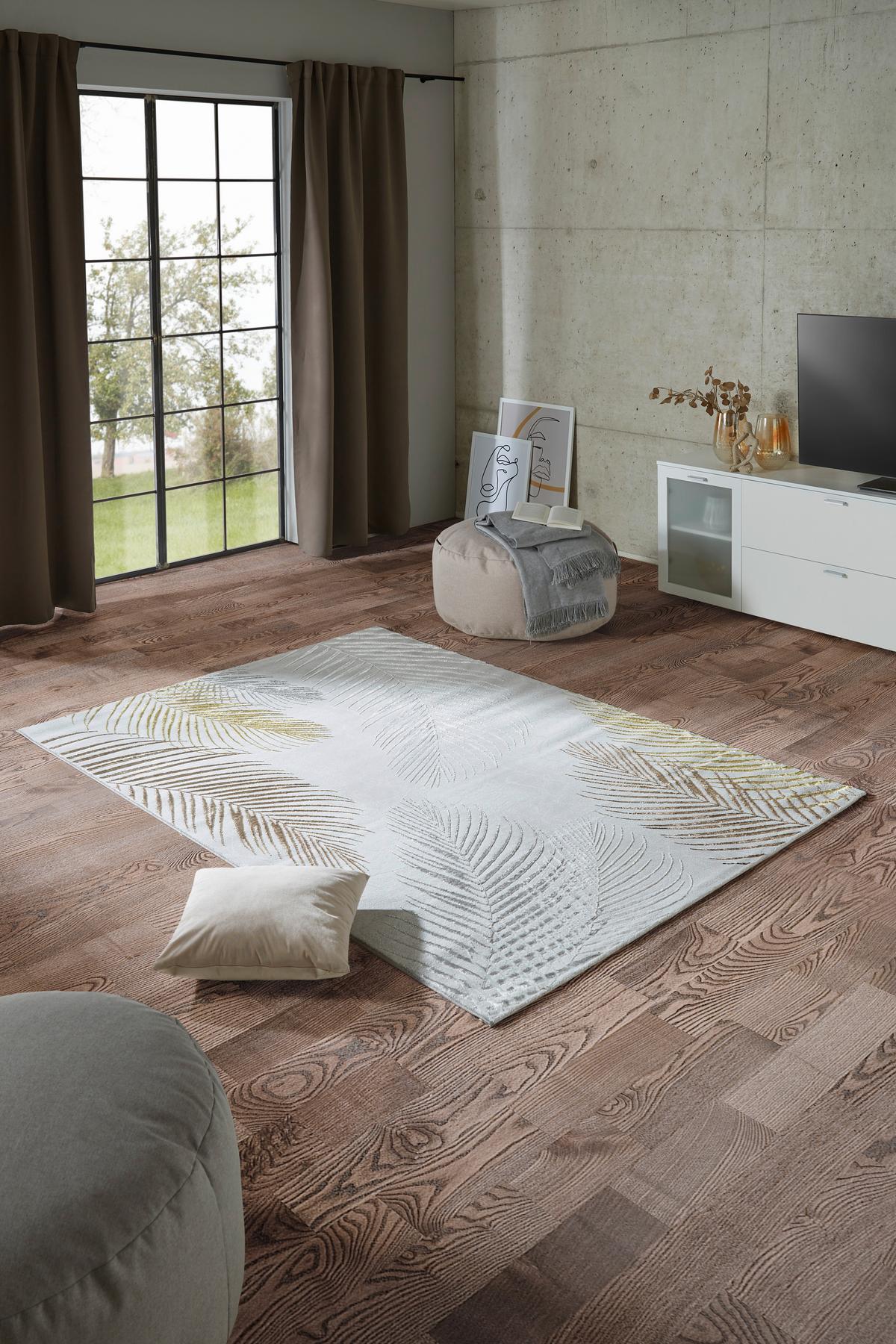 Webteppich Silberfarben Raymond 200x290 cm Naturfaser - Silberfarben, Basics, Kunststoff (200/290cm) - James Wood