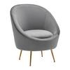 Křeslo LOU šedé - šedá/barvy zlata, Moderní, kov/textil (80/92/75cm) - PBJ