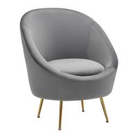 Křeslo LOU šedé - šedá/barvy zlata, Moderní, kov/textil (80/92/75cm) - PBJ