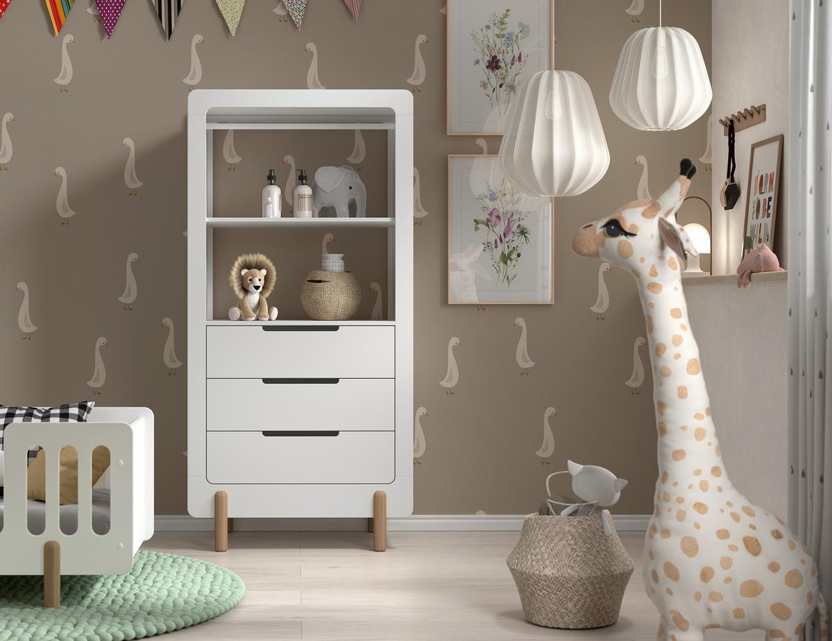 Kinderkleiderschrank Simple - Weiß, MODERN, Holzwerkstoff (88/180/54,4cm) - MID.YOU