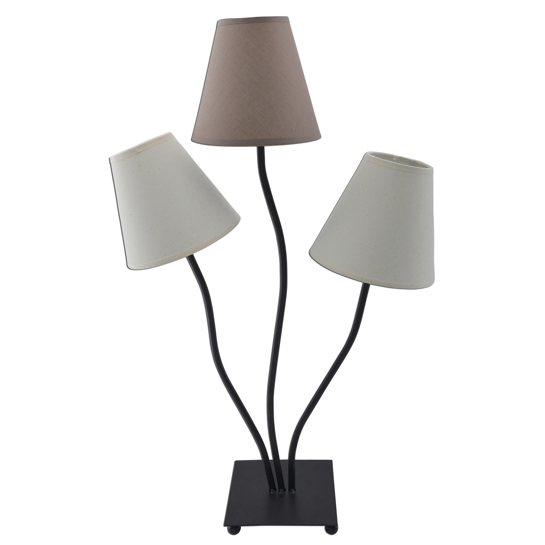 Tischlampe Boho Braun/Beige mit Kippschalter - Beige/Braun, LIFESTYLE, Textil/Metall (41/16cm) - Näve