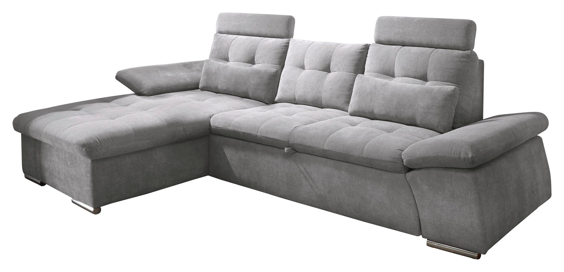 Sedací souprava s rozkladem Nalo šedá - šedá/barvy stříbra, Konvenční, kompozitní dřevo/textil (170/268cm) - MID.YOU