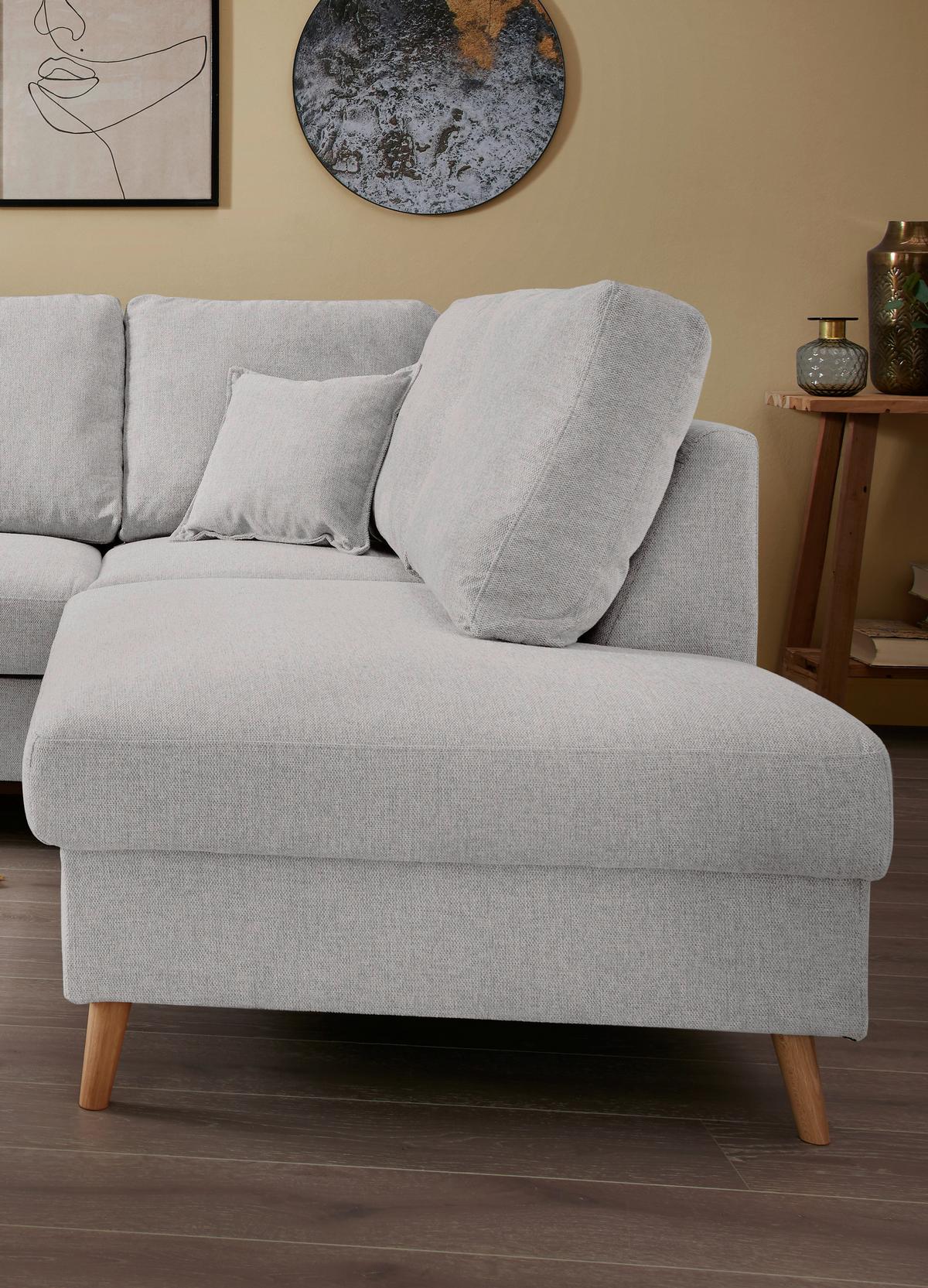Ecksofa Valentina Grau S: 230x200 Cm - Naturfarben/Grau, MODERN, Textil (230/200cm) - Livetastic