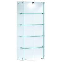 Vitrine Benila Weiß B: 83 cm - Transparent/Weiß, Design, Glas/Holzwerkstoff (83/114/17cm) - MID.YOU