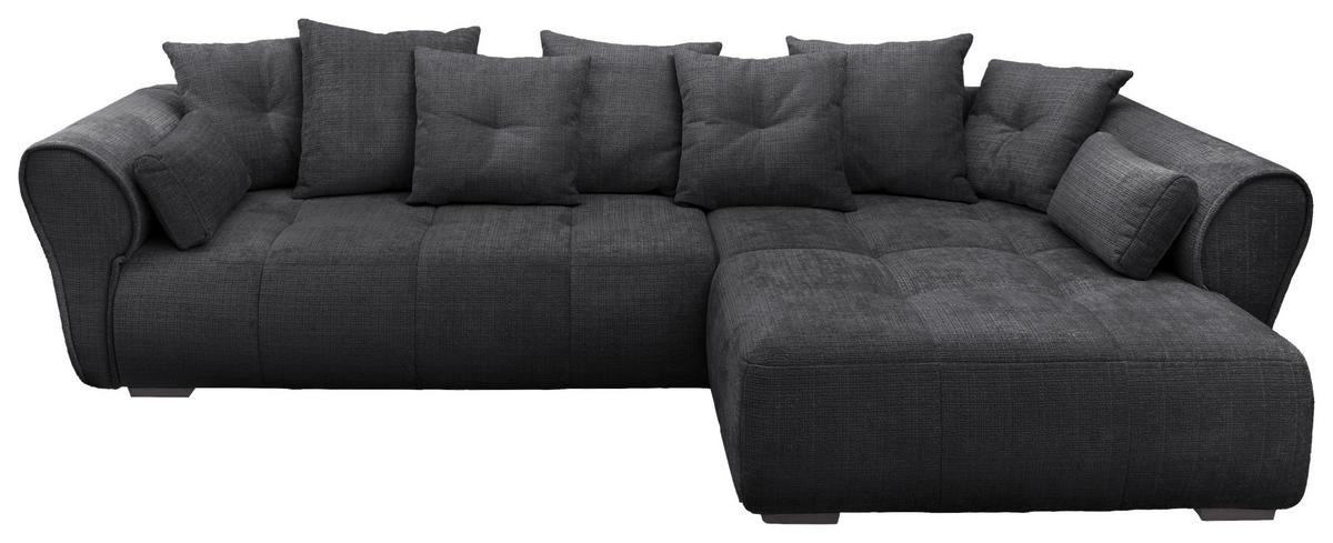 Ecksofa Riska Schwarz S: 330x197 cm - Schwarz, KONVENTIONELL, Textil (330/197cm) - MID.YOU