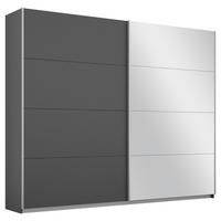 Schwebetürenschrank M. Spiegel 226cm Belluno, Grau Metallic - Grau, MODERN, Holzwerkstoff (226/230/62cm) - Rauch Möbel