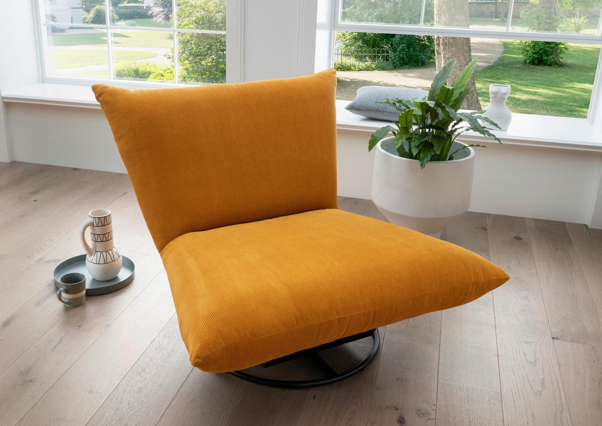 Relaxsessel Cremona Polyester Gelb - Gelb/Schwarz, Design, Textil (100/78/96cm) - Livetastic