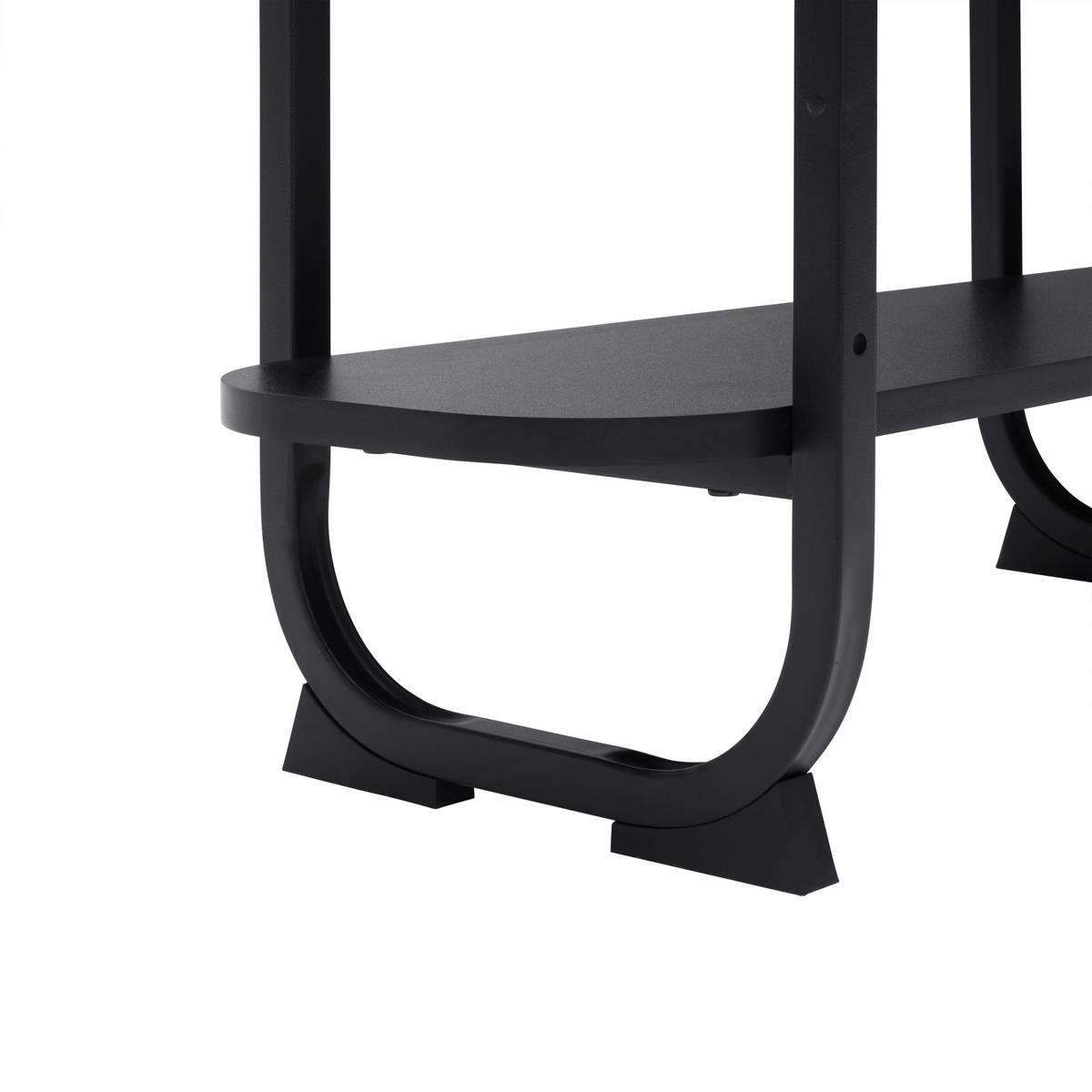 REGÁL BEND -EXKLUSIV- - čierna, Modern, kov/kompozitné drevo (115/72/27cm) - Mömax