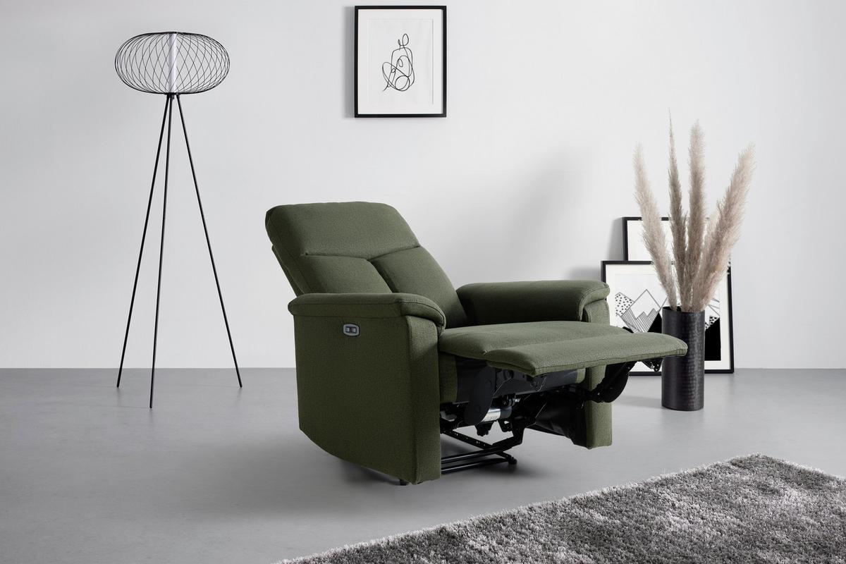 Relaxačné kreslo LEWIS, zelená - čierna/zelená, Modern, kov/drevo (81/108/94cm) - Mömax