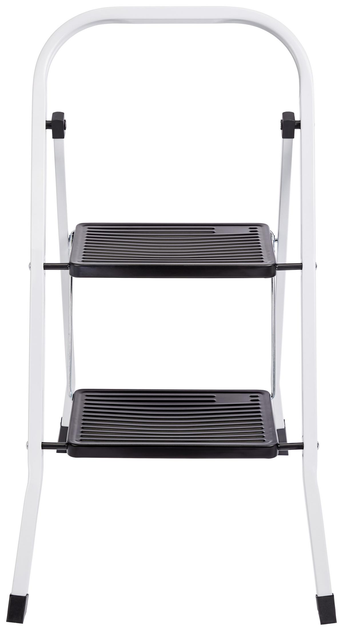 Klapptritt Hagen Mit Zwei Stufen, Bis 150 Kg - Schwarz/Weiß, Kunststoff/Metall (46,5/81/54cm) - Homezone