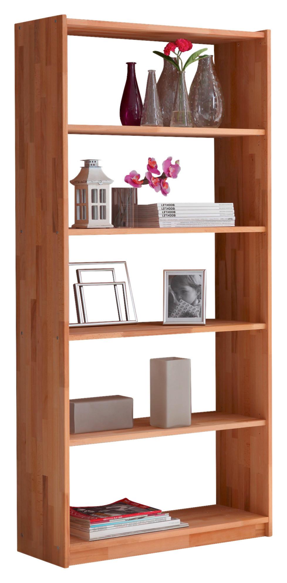 Regal Echtholz Massiv Simon 80 cm Buche Natur - Buchefarben, Basics, Holz (80/179/31cm) - MID.YOU