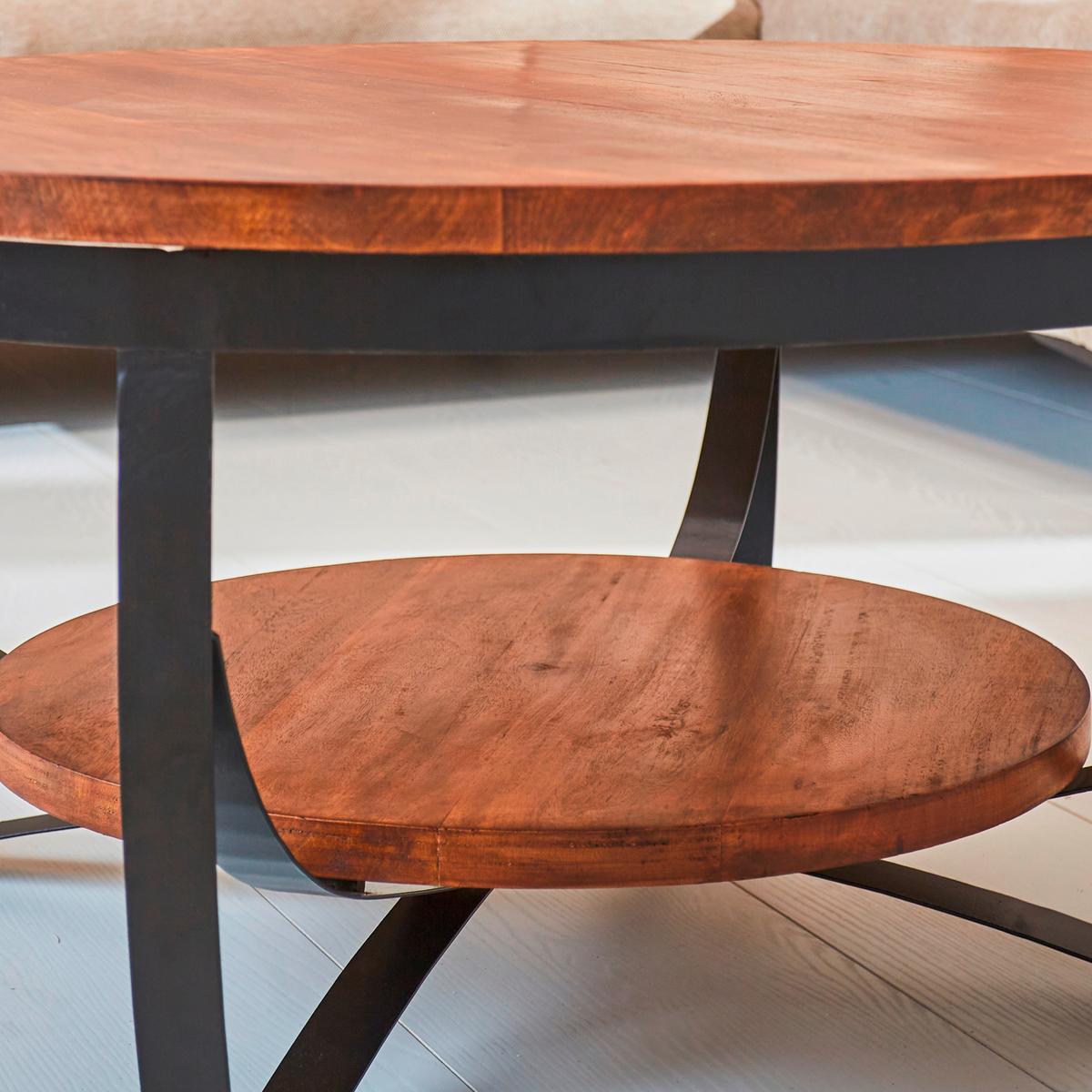 Couchtisch Ocala Braun/schwarz, 90 Cm - Schwarz/Braun, MODERN, Holz/Metall (90/90/44cm) - MID.YOU