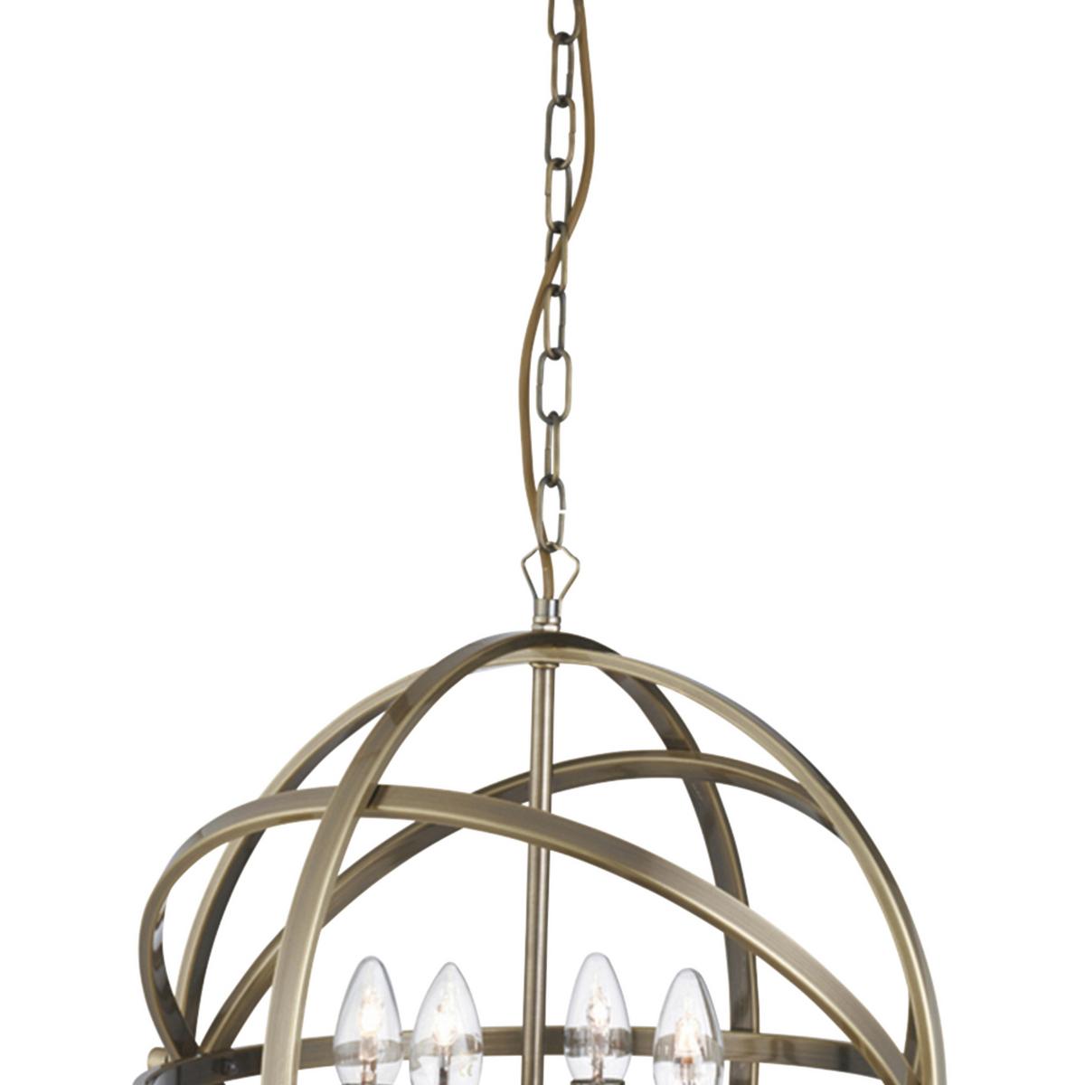 Hängeleuchte Orbit H: 116 cm 4-Flammig, höhenverstellbar - Messingfarben, Design, Metall (46/116cm)