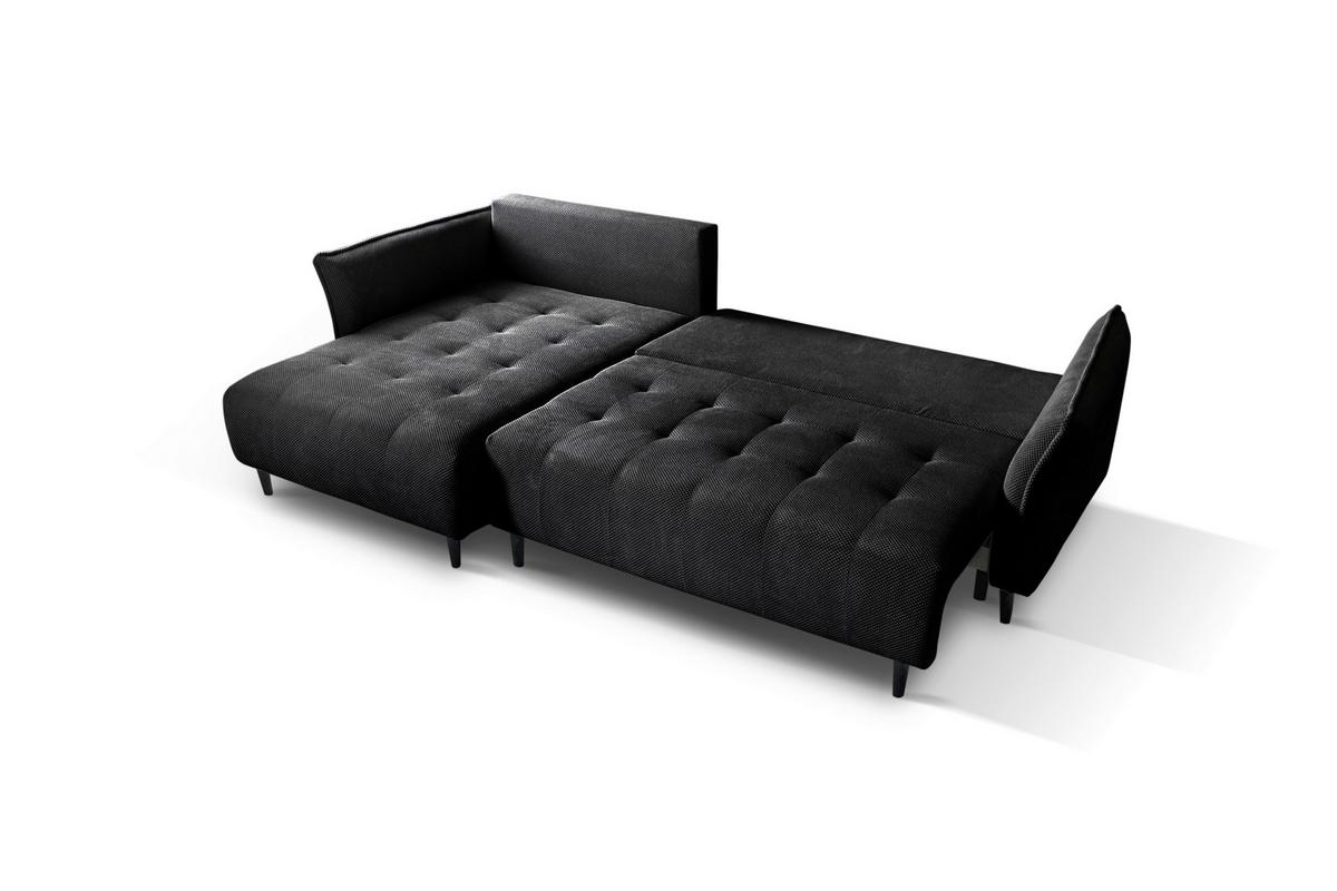 Ecksofa Monte Carlo Schwarz S: 290x160 cm - Schwarz/Mintgrün, Trend, Holz/Holzwerkstoff (290/160cm)