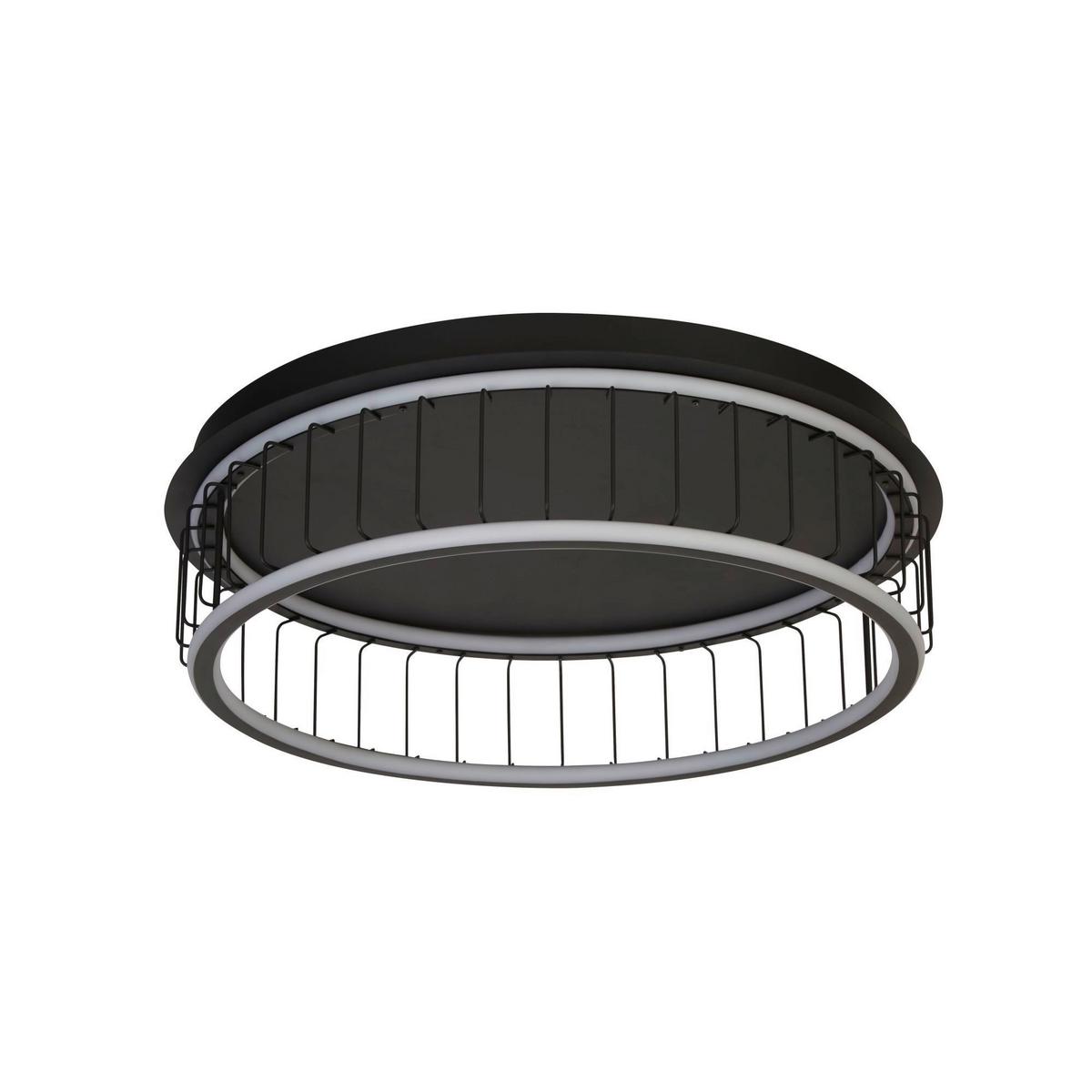 Led-deckenleuchte Circolo Cage 54216-1bk - Schwarz/Weiß, Basics, Kunststoff/Metall (60/17,5cm)