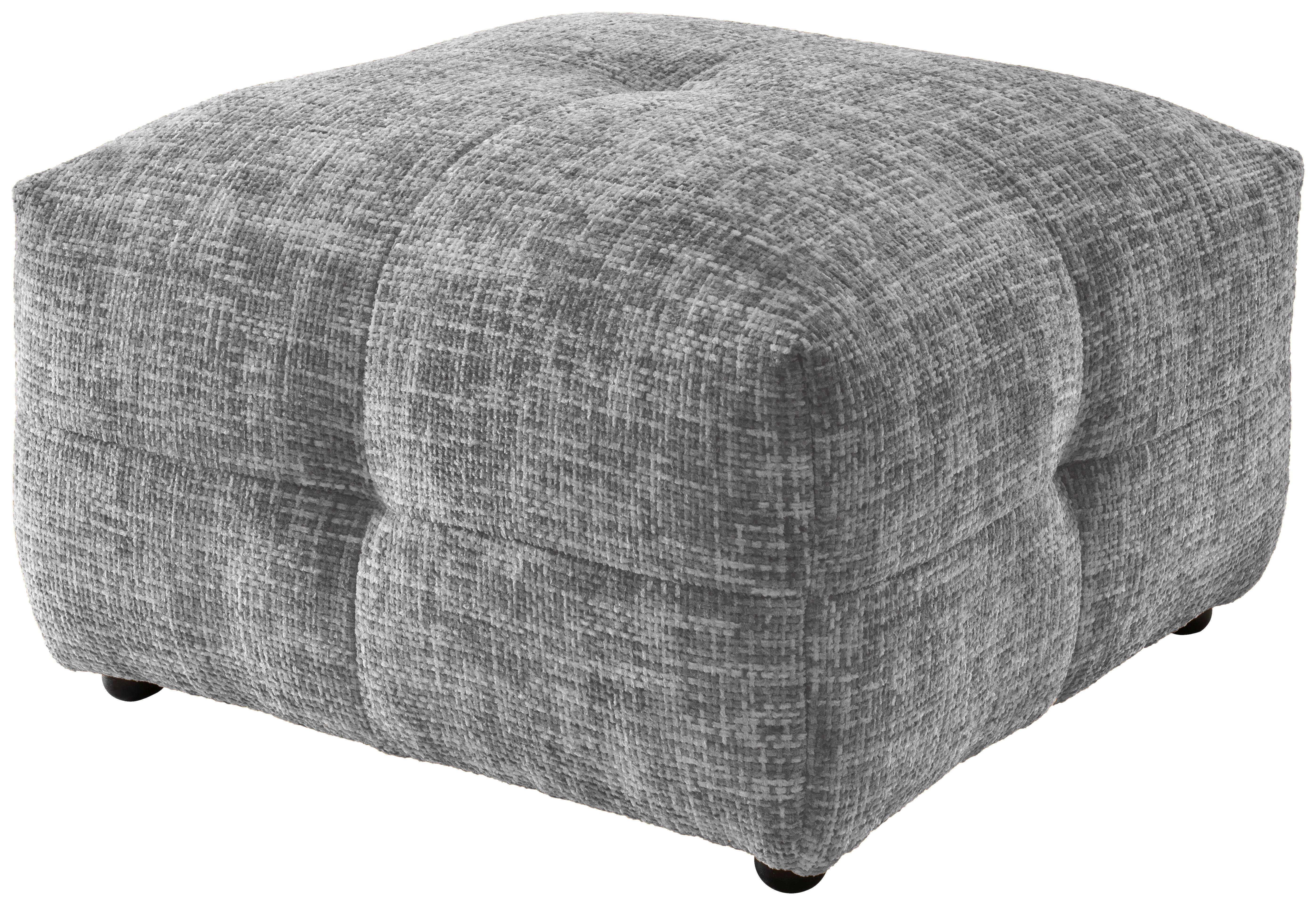 Hocker Velice, Silberfarben B: 72 Cm - Silberfarben/Schwarz, Design, Textil (72/44/72cm) - Livetastic