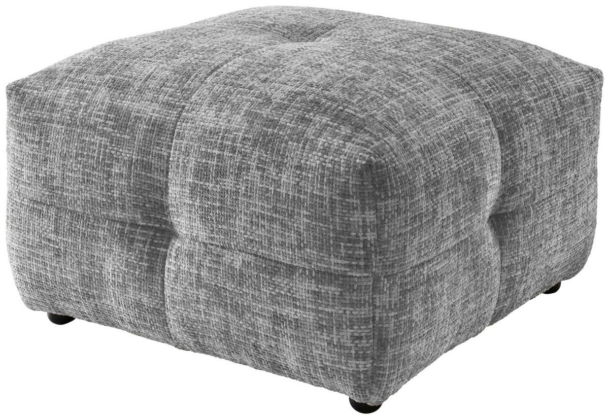 Hocker Velice, Silberfarben B: 72 Cm - Silberfarben/Schwarz, Design, Textil (72/44/72cm) - Livetastic