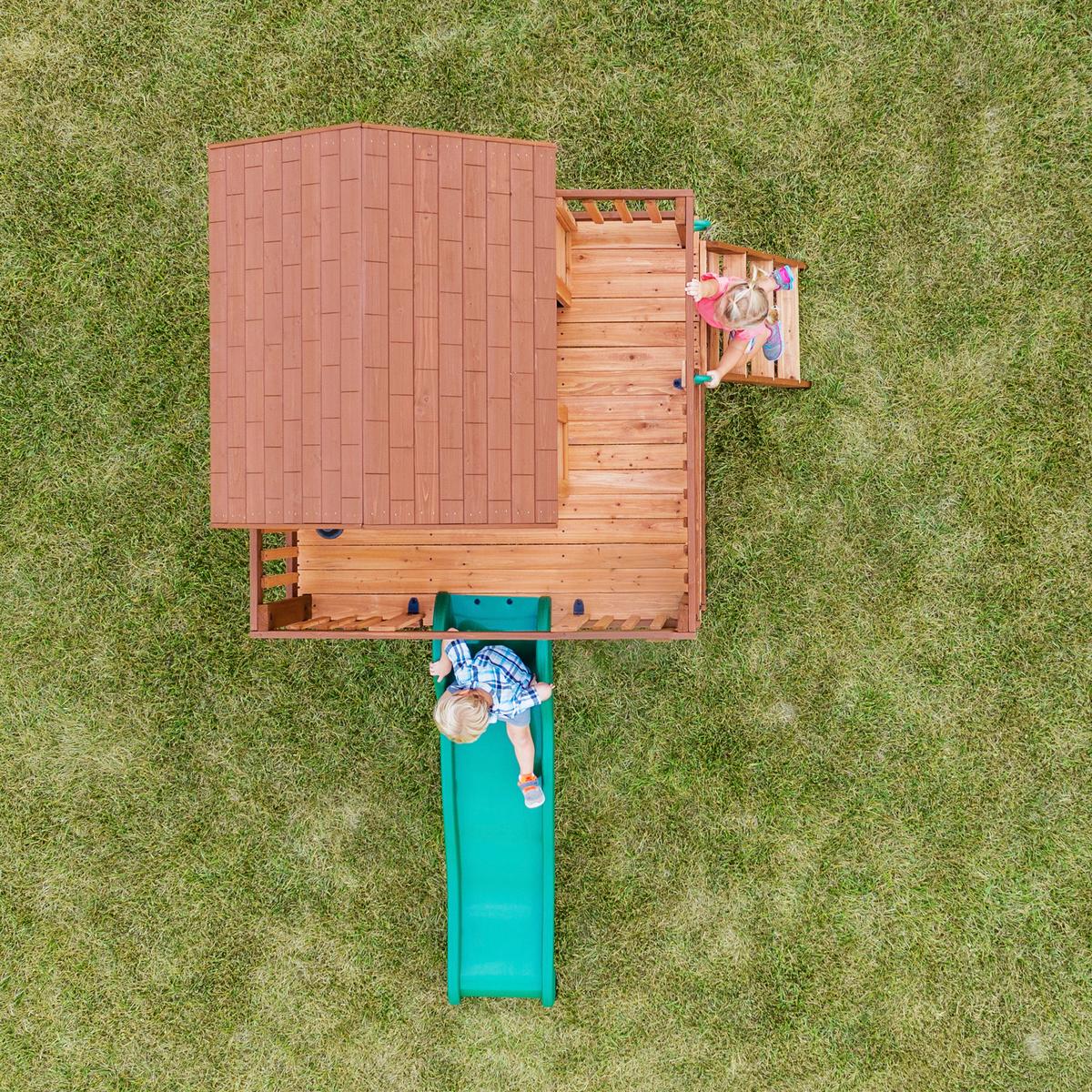 Spielhaus Echo Heights Braun/Grün B: 190 cm - Braun/Grün, KONVENTIONELL, Holz/Kunststoff (190/230/310cm) - Ambia Garden
