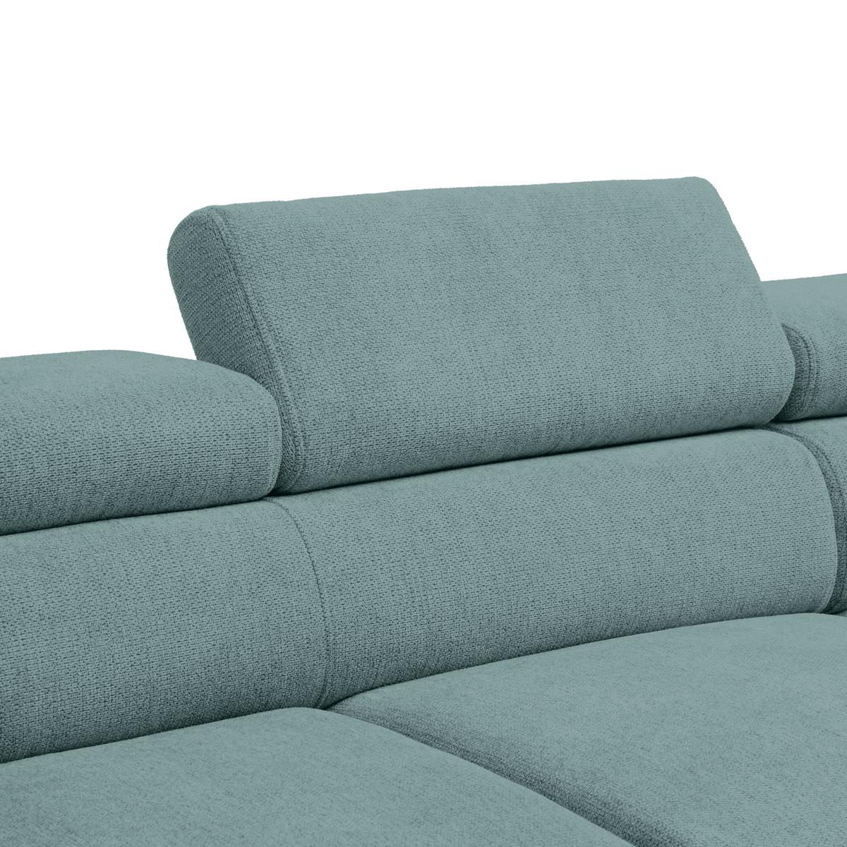 Rohová sedačka RAVEN, pravá, petrolejová - čierna/petrolejová, Modern, kov/textil (257/198cm) - Mömax