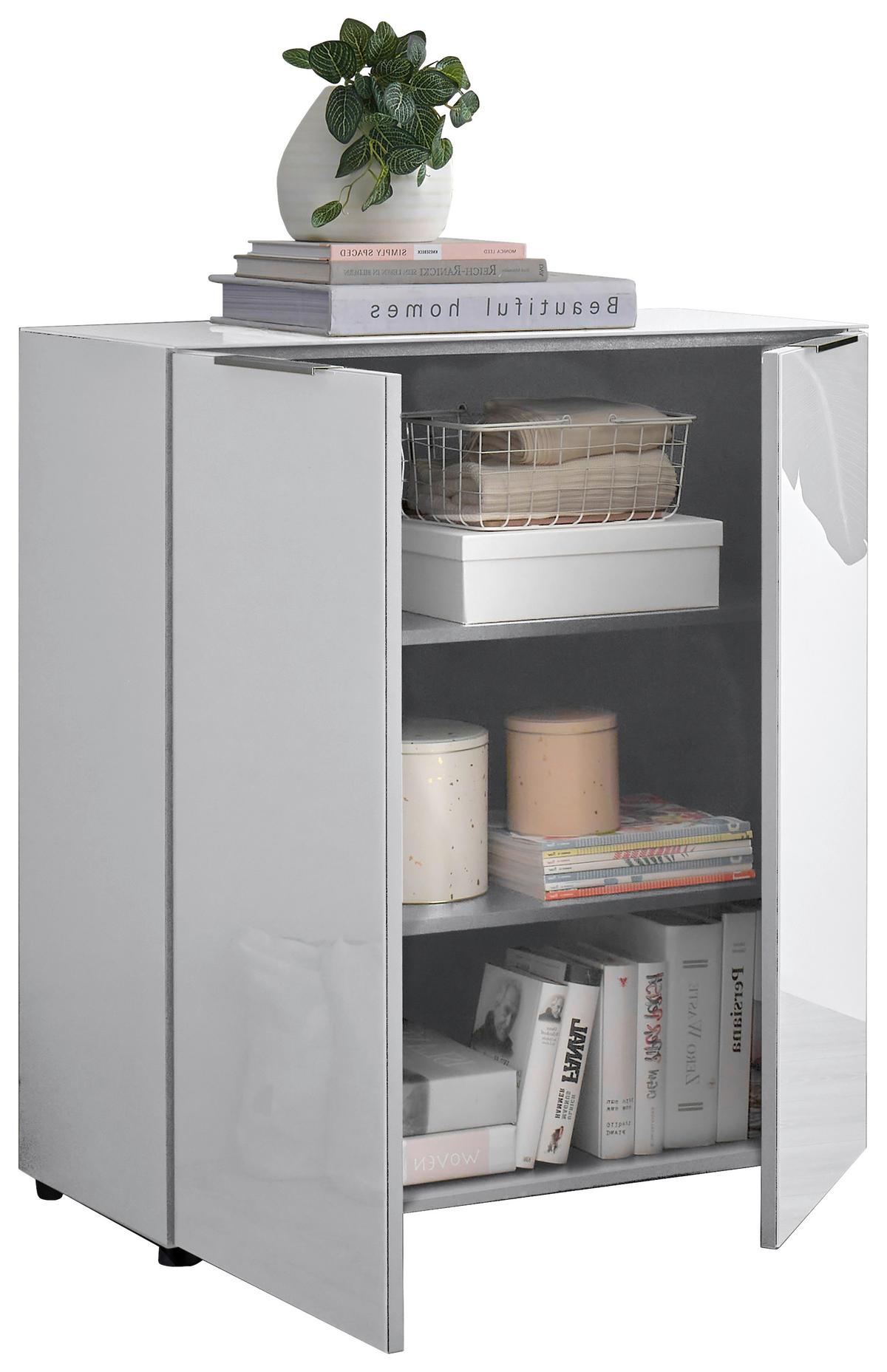 KOMODA SIENA -EXKLUSIV- - čierna/biela, Modern, kov/kompozitné drevo (90/99/40cm) - Mömax