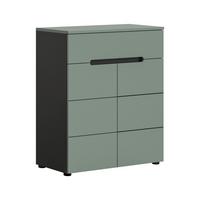 Schuhschrank Canu Grün/Grau B: 80 cm - Schwarz, Design, Holzwerkstoff (80/94/37cm) - Livetastic