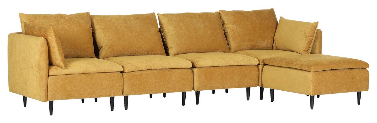 Sofaelement Fynn, Senfgelb B: 77 Cm - Senfgelb/Schwarz, KONVENTIONELL, Textil (77/72/83cm) - MID.YOU
