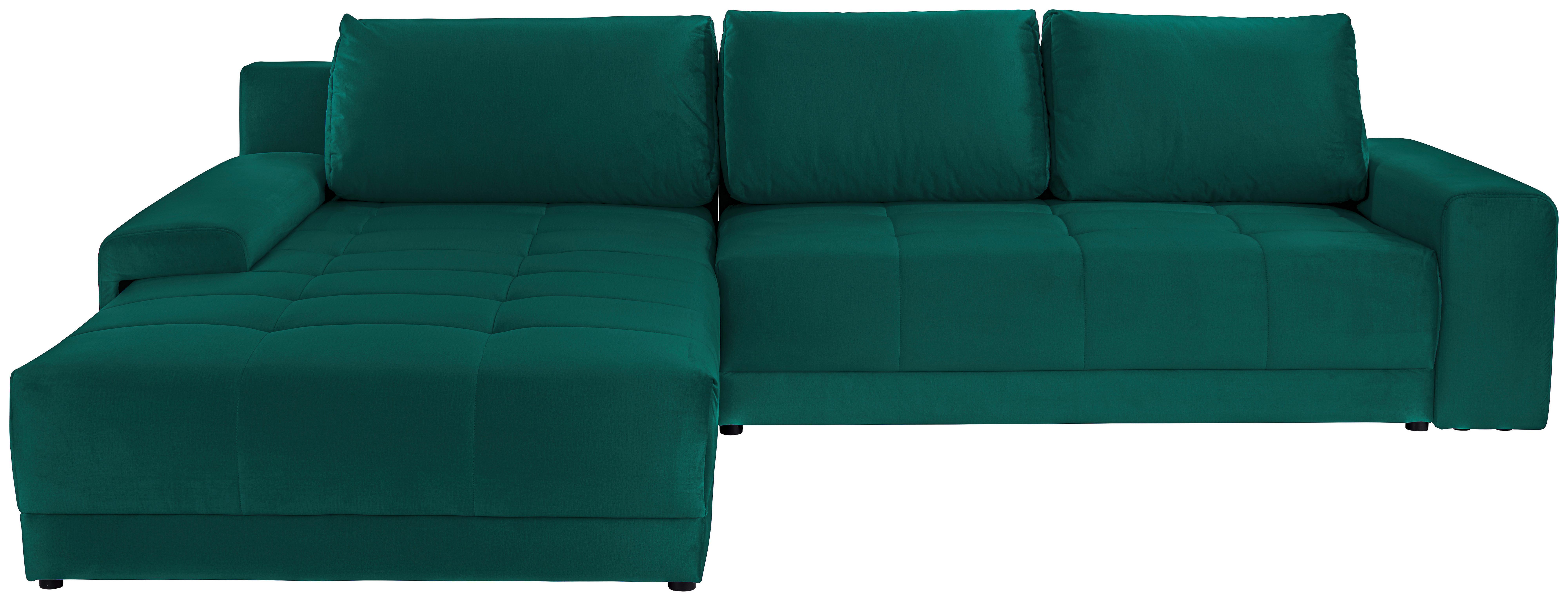 Ecksofa Mit Schlaffunktion + Bettkasten Adria Smaragdgrün - Smaragdgrün, MODERN, Textil (213/308cm) - Luca Bessoni