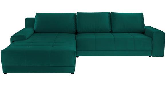 Ecksofa mit Schlaffunktion + Bettkasten Adria, Samt - Smaragdgrün, MODERN, Textil (213/308cm) - Luca Bessoni