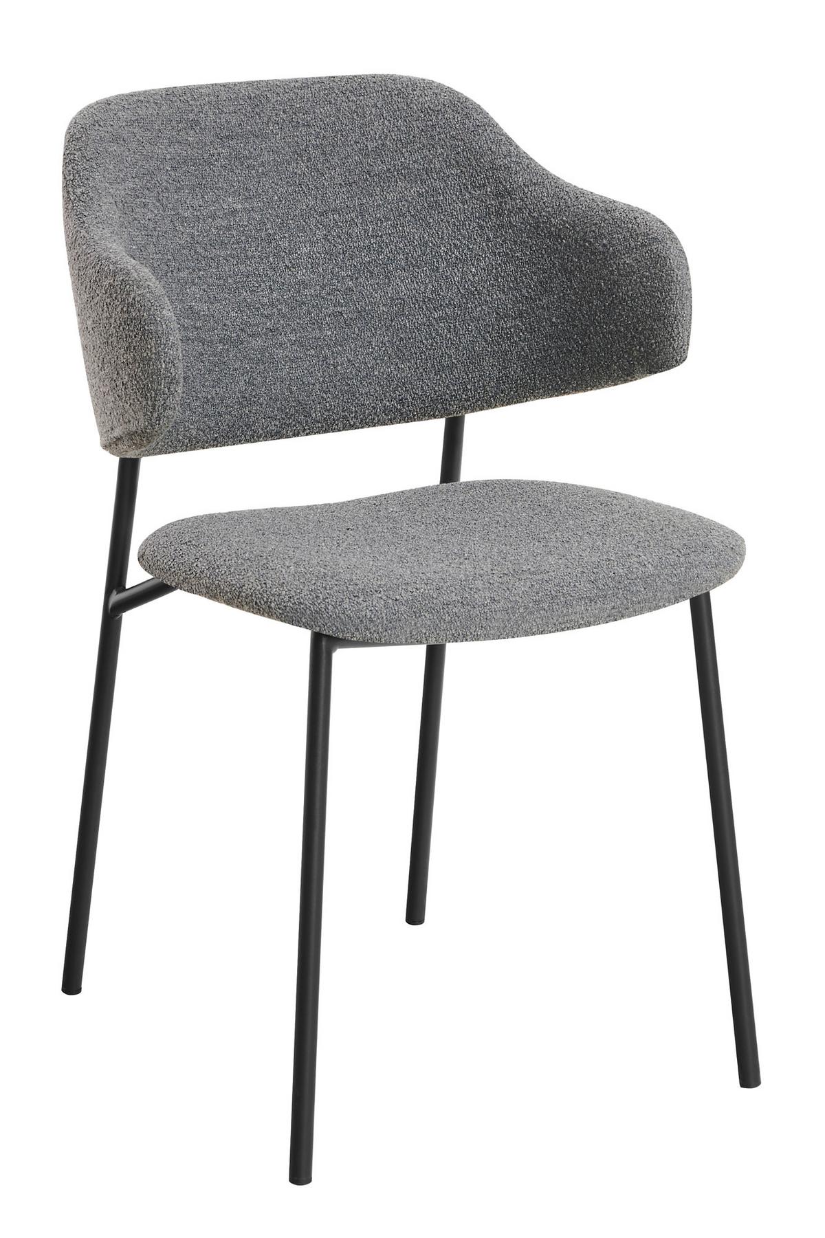 Armlehnstuhl-set Dunkelgrau B: 54cm 2-Teilig - Dunkelgrau/Schwarz, MODERN, Textil/Metall (54/83/59cm) - Livetastic