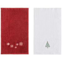 GÄSTETUCHSET JOHANNA - 2ER PACK - Rot/Weiß, ROMANTIK / LANDHAUS, Textil (30/50cm) - James Wood