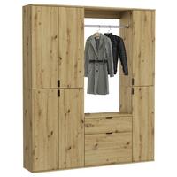 Garderobe Projekt X 3-teilig Eiche Artisan B: 152 Cm - KONVENTIONELL, Holzwerkstoff (152/193/34cm) - MID.YOU