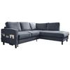 Ecksofa Molly Dunkelblau S: 233x198 cm - Schwarz/Dunkelblau, Textil (233/198cm) - MID.YOU