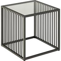 Beistelltisch Strington - Schwarz, Design, Glas/Metall (40/40/40cm) - MID.YOU