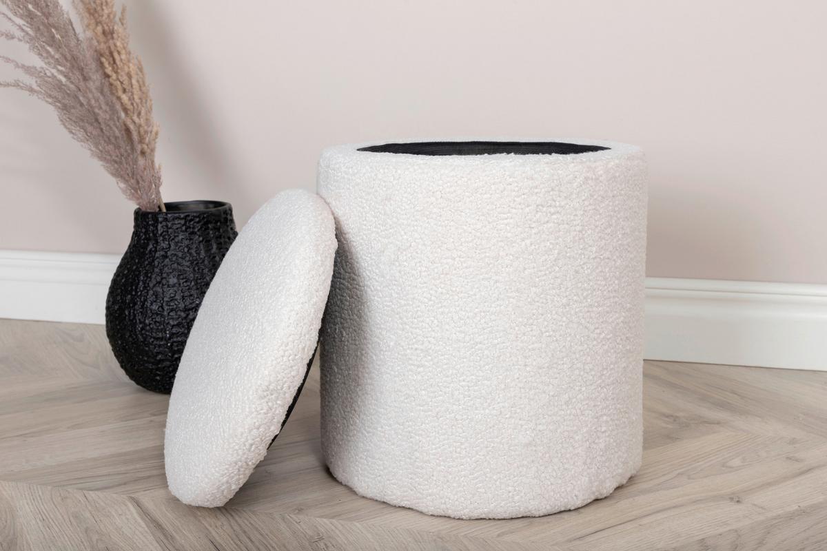 Pouf Limpen - Weiß, Design, Textil (32/40/32cm) - Livetastic